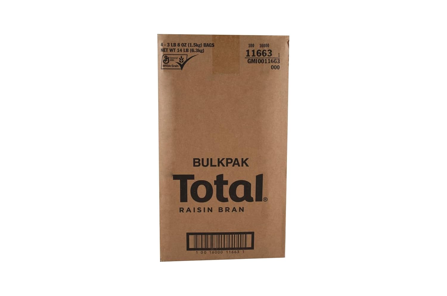 General Mills Total Raisin Bran Cereal, Bulk Pak, 56 Ounce - 4 per case.