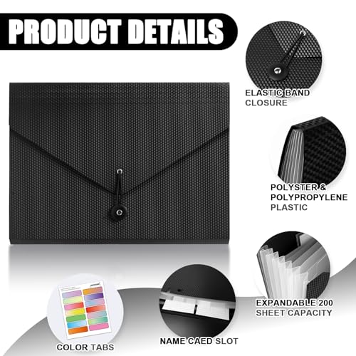 Nicecho Pasta de arquivo expansível, organizador de arquivos sanfonado com 7 bolsos, tamanho carta A