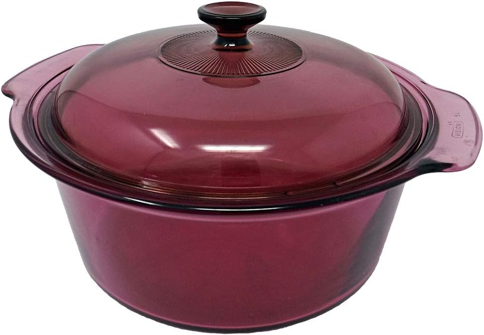 Corning Vision Cranberry 5 L (Quarts) Dutch Oven with Lid