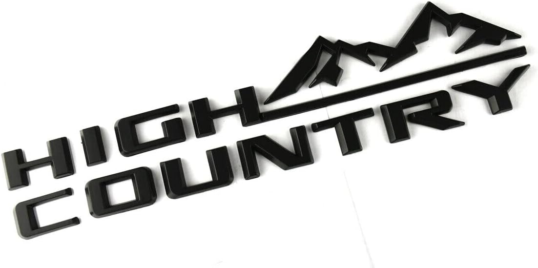 3X 2019-2023 Tahoe Silverado High Country Fender Tailgate Letter Logo Emblem 3D Badge Namaplate Replacement for High Country (Matte Black)