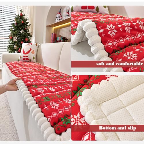 Housse de canapé de Noël antidérapante en L extensible 60x150cm - 5