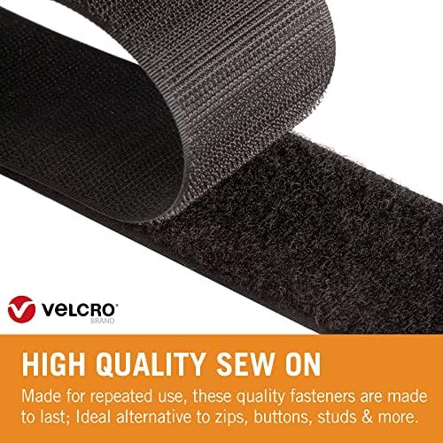 VELCRO Brand VEL-EC60299 Black Tape - 20 mm x 1 m Roll - Sew On