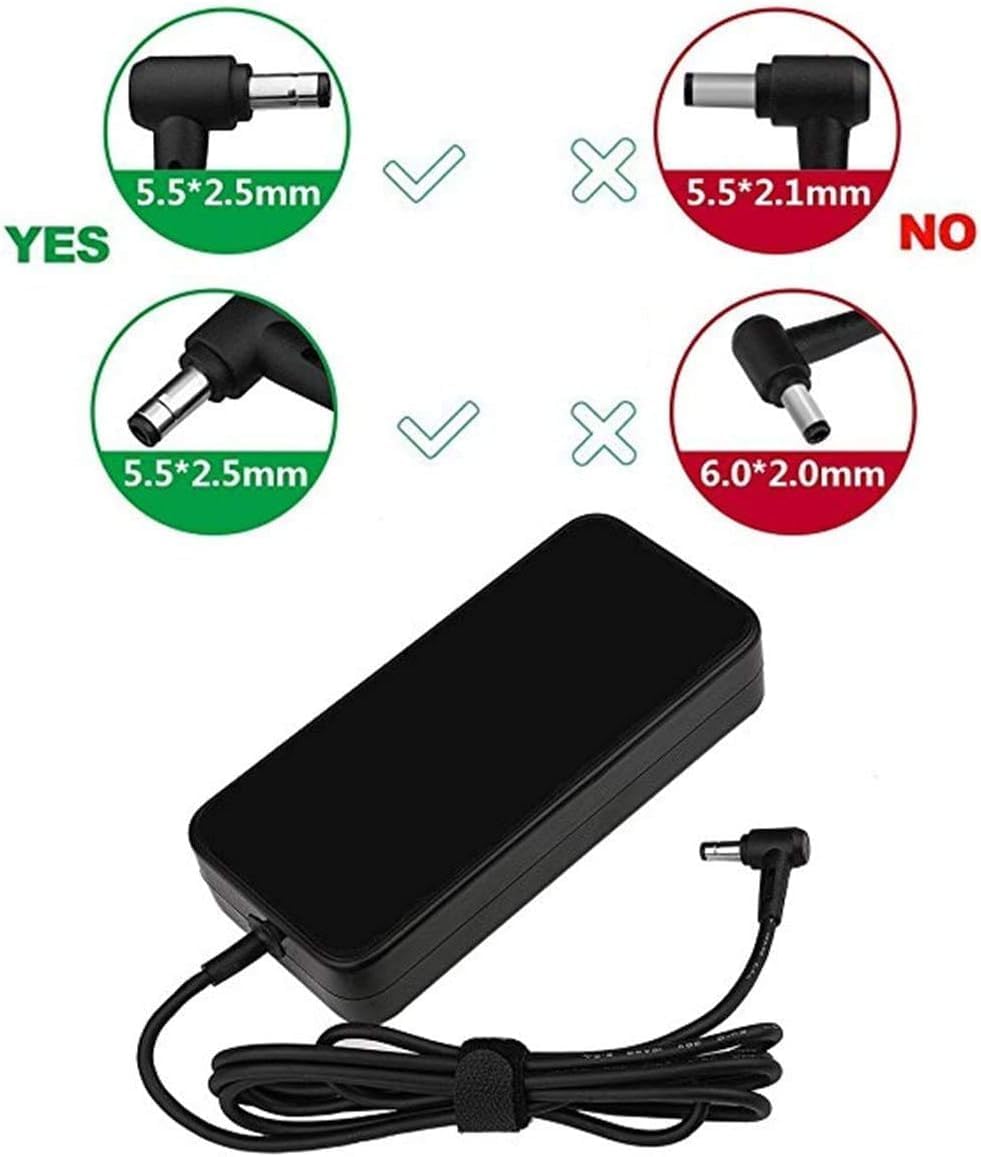 new net Alimentatore Caricatore Caricabatteria da 19V 6.32A 120W Compatibile con Notebook ASUS N56JN N56JR G56JR N56VB N56VJ N56VM N56VV N56VZ N580 X580 N580VD N71JQ [5.5x2.5mm