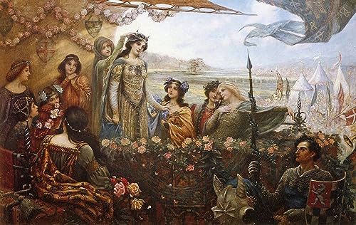Peinture sur toile nordique Lancelot et Guenièvre Draper décoration chambre coucher 60x90