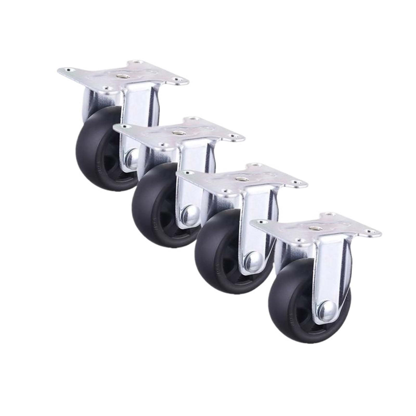 MXXDMOPD 4PCS 1.5 inch Black PP Caster Flat Swivel Sofa Coffee Table Pulley(Fixed)