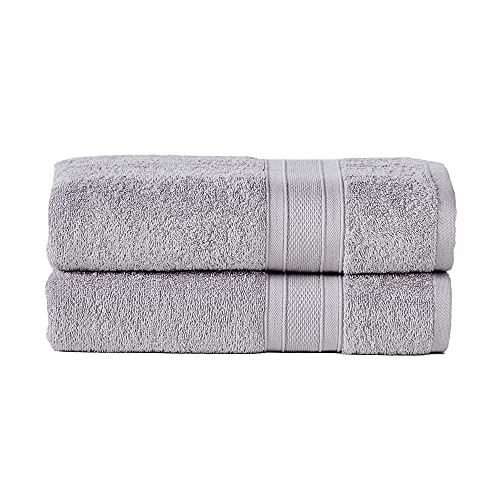TRIDENT Cotton Bath Sheet (Silver, 2 Pieces)