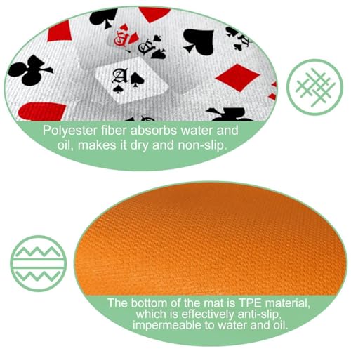 Alfombrillas de cocina antideslizantes y lavables con diseño de póquer 6