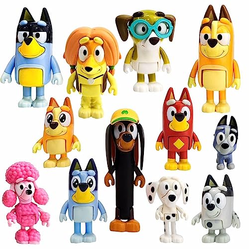 Image of Alhy 12 PCS Wolfs Figures Toys Playset, Wolves Action Figurines Family and Friends Set - Cake Toppers 2.5-3 Inch
