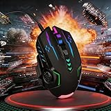 【 Plug and Play – Clear Click & No Stump – 2026】 Professional Gaming Wired Mouse,RGB Light,Ergonomic Gaming Laptop Optical Mouse,Anti Slip and Sweat Resistant Scroll Wheel,4 Adjustable DPI up to 3600