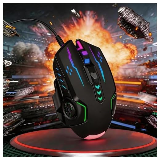 【 Plug and Play - Clear Click & No Stump - 2026】 Professional Gaming Wired Mouse,RGB Light,Ergonomic Gaming Laptop Optical Mouse,Anti Slip and Sweat Resistant Scroll Wheel,4 Adjustable DPI up to 3600