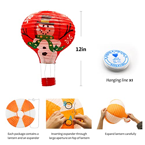 Adlkgg Hanging Hot Air Balloon Paper Lanterns Set, Party Decoration Birthday Wedding Christmas Party Decor Gift, 12 Inch, Pack Of 5 Pieces #TOP5