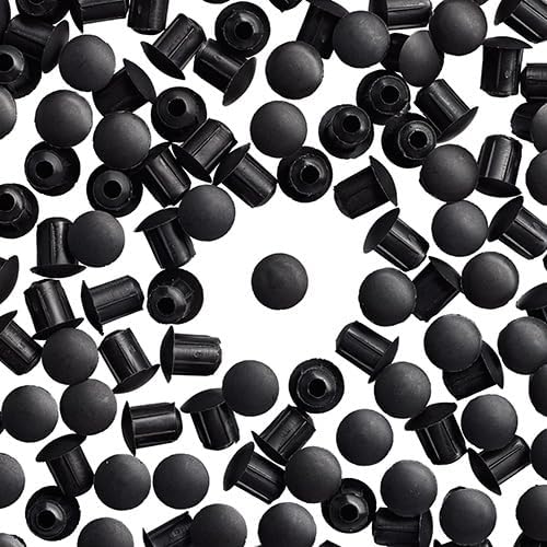 WidgetCo 3/16 and 5mm Black Hole Plugs, Conceal Most Holes in Plastic, Wood, Metal & Fiberglass (Qty 25)