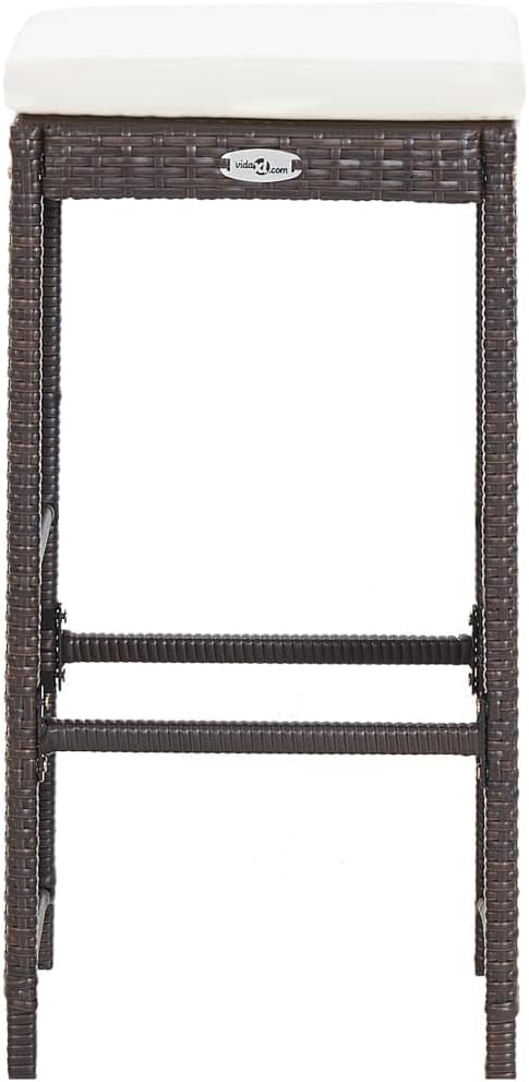 YAFF 7 Piece Patio Bar Set with Cushions Poly Rattan Brown (147.4lbs)