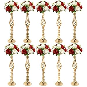 10pcs 20.87Inch Gold Centerpieces for tables Cylinder Vases Gold Wedding Centerpieces for Tables Centerpiece Table Decorations Party Birthday