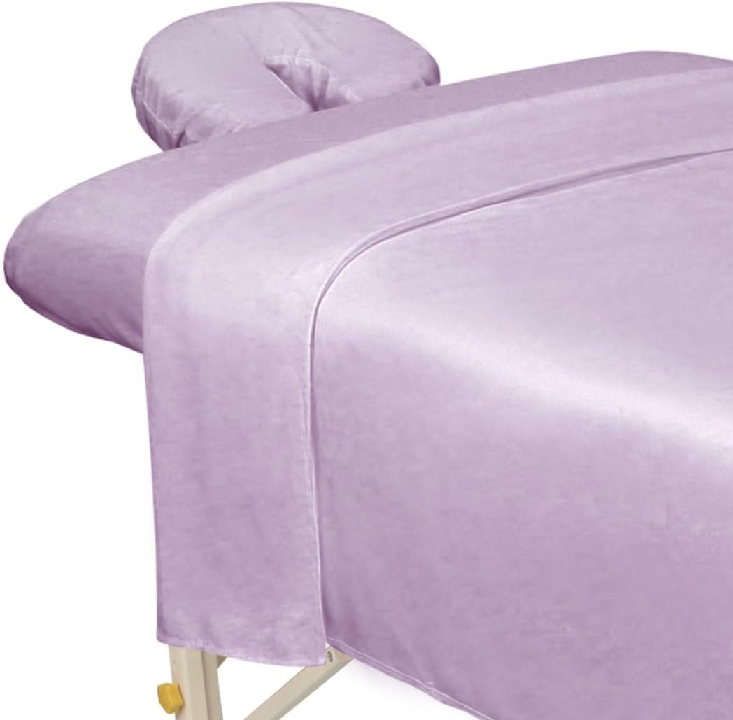 ForPro Professional Collection Premium Microfiber 3-Piece Massage Sheet Set, Cool Grey, Ultra-Light, Stain, and Wrinkle-Resistant, Includes Flat, Fitted Sheet and Massage Face Rest Cover