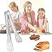 JXHAPY Serving Tong Kitchen Tongs,Buffet Tongs, Stainless Steel Food Tong Serving Tong,small tongs 6 Pack (7 Inch)