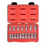 TEKTON 3/8 Inch Drive Shallow 6-Point Universal Joint Socket Set with Case, 17-Piece (3/8-3/4 in., 10-19 mm) | SHD91301