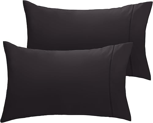 LuxClub Colección de fundas de almohada de 2 unidades, fundas de almohada ecológicas sin arrugas con ribete satinado, lavable en lavadora, suave y
