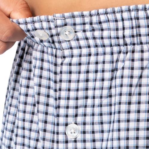 Image of Fruit of the Loom Men's Broadcloth Short Sleeve Top and Long Pants Pajama Set