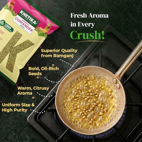 Image of Khetika Whole Coriander 200 gm, Dhaniya whole, Coriander Seeds 100% Pure, Mineral Rich, Preservatives Free, Naturale | Sabhut Dhaniya, 100% Pure, Mineral Rich, Preservatives Free