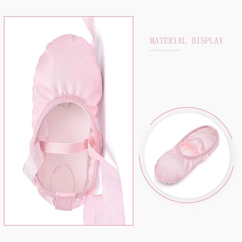 Miniatura 3 de Stelle Zapatos de ballet para niñas pequeñas, zapatillas de ballet de saténpurpurina para bailar (bebépequeñoniños grandes)