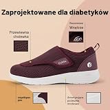FitVille EasyTop Wings buty do chodzenia damskie V2 bardzo szerokie kapcie dla seniorów zapinane na rzepy