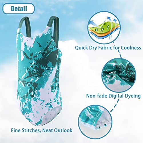 Image of Girls One Piece Swimsuits Tie Dye Bathing Suit for Girls Hawaiian Swimwear 3-16 Years