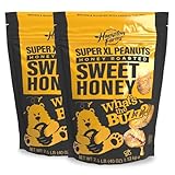 Hampton Farms - Super Extra-Large Sweet Honey Roasted Peanuts – 40 oz Resealable Bag – 2-Pack - Crunchy Glazed Snack for Charcuterie Boards, Lunches & Sweet-Salty Cravings