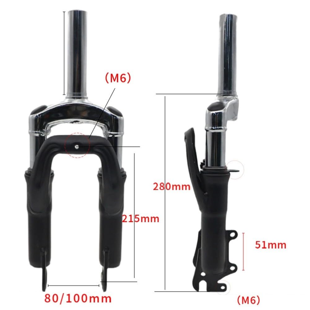 Forcella anteriore pieghevole Ebike 12 14 pollici elettrica per bici, ammortizzatore in lega, filettatura BSA o non filettata, argento