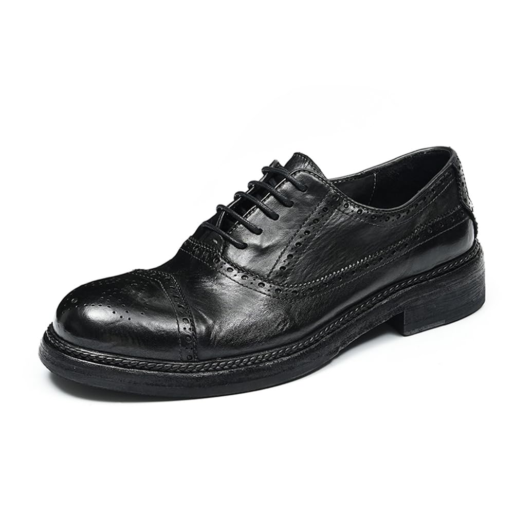 Scarpe Derby Uomo Scarpe Stringate Formale Lavoro Casual Oxford Cerimonia,Nero,42 EU