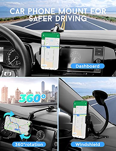 Wireless Car Charger, Mokpr 15W Fast Charging Car Mount Auto-Clamping Car Charger, Dashboard Windshield Phone Holder Compatible With Iphone 14/13/13 Pro/12 Pro/12/11/X/8, Samsung S23/S22/S10/S9/S8 #TOP5