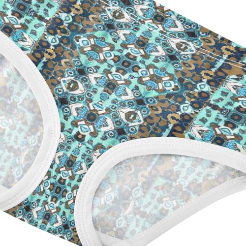 Fancy Toddler Underwear Floral 2t Cotton Girl Panties Cute Brown Teal Floral Kids Briefs Undies4