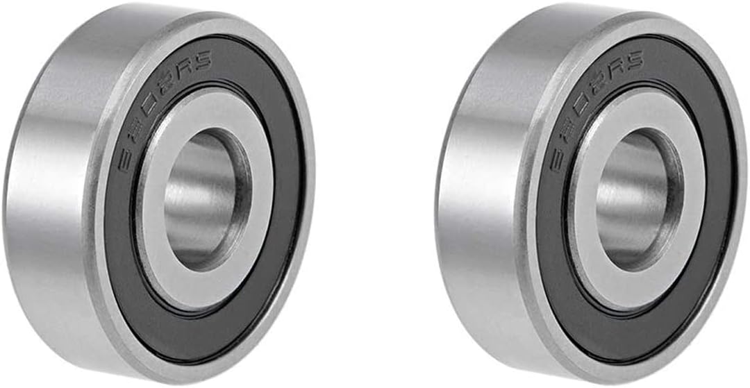 2Pcs 6202-RS Ball Bearing - Double Rubber Sealed Shielded Deep Groove 6202rs Bearings for Skateboards, Inline Skates, Scooters, Roller Blade Skates Long Boards (15mm x 35mm x 11mm)