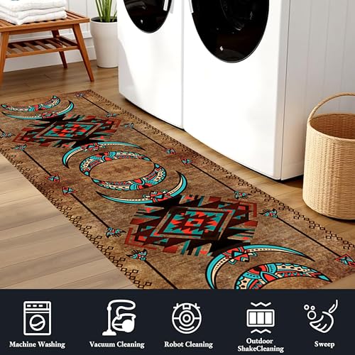 Tapete navajo decorativo 2x6ft terciopelo cristal miniatura 6