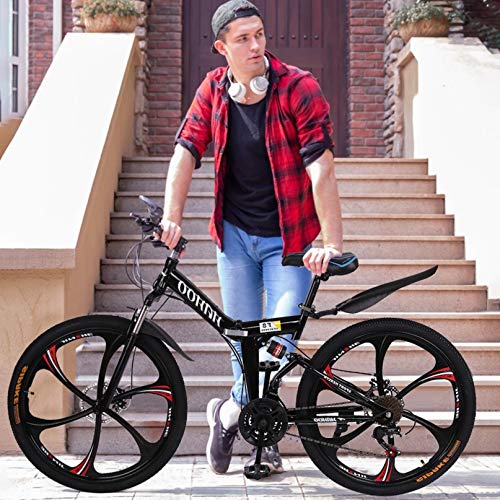 image for 【Shipping from US】 Beyoy Adult Mountain Bikes, High-Carbon Steel H