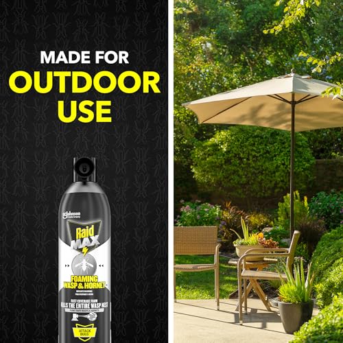 Image of Raid MAX Foaming Wasp & Hornet Killer, Fast Coverage Foam, Outdoor Bug Spray, 16.5 oz