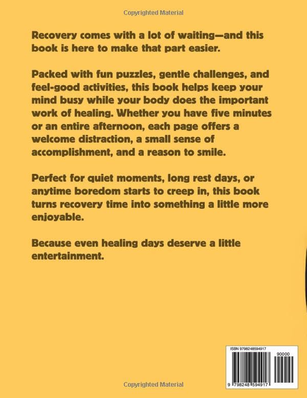 Knee Surgery Recovery Activity Book - 100 Diverse Brain Games from Visual Perception to Logic Challenges, Trivia to Relaxing Art Activities and Many ... Boredom. Perfect Gift for Adults and Seniors.