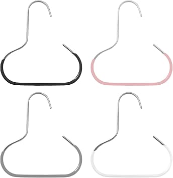 Durable Steel Hangers Maximize Closet Space with Versatile Storage, 2026 New Stainless Steel Hat & Scarf Hanger Organizer with Anti-Slip Hooks Space Saving Black/White/Gray/Pink 4 Pcs