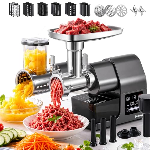 Image of Huanyu Electric Meat Grinder, 2000W Multi-Function Touchscreen for Home