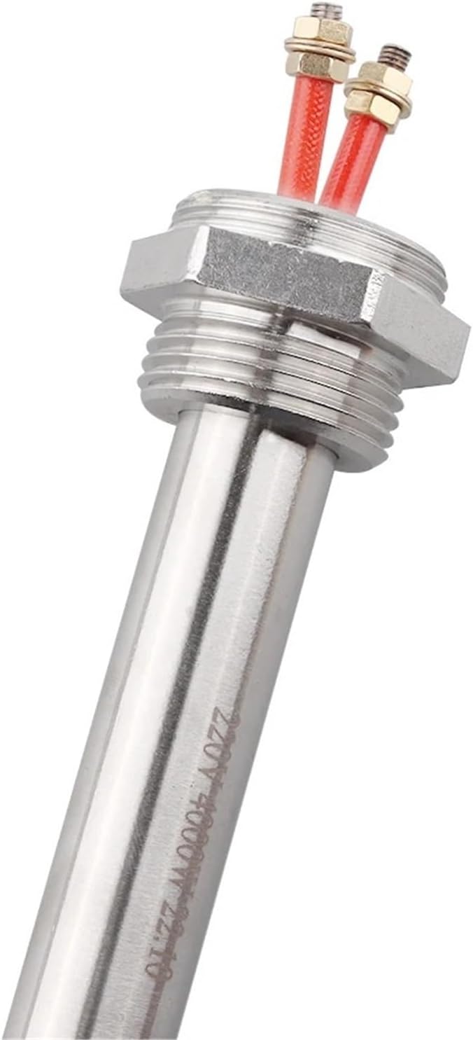 1pcs 220V Cartridge Heater AC Immersion Resistance for Water Heater Electric Tubular Pipe 1 inch Heating Element 4000w SUS304(Gold)