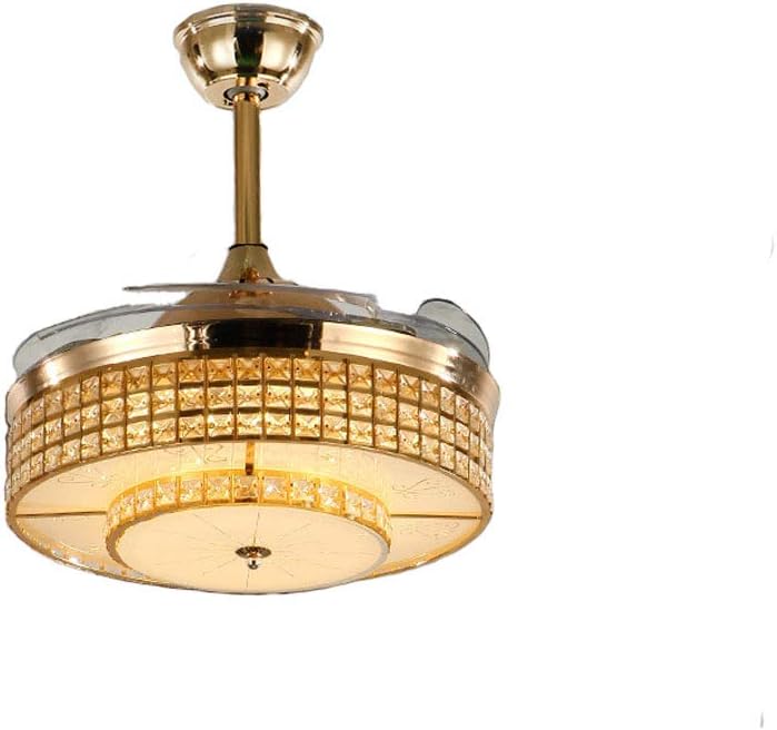 42 inch LED crystal chandelier ceiling fan light folding fan chandelier living room dining room decoration lamp remote fan chandelier contemporary ceiling fan light with retractable blade dimmable lighting fan chandelier
