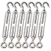Cozihom, M6 Hook & Eye/C to O Turnbuckle 304 Stainless Steel, Hardware Kit for Wire Rope Tension Heavy Duty, for Sun Shade, Tent Installation, Anti-Rust, 6 Packs