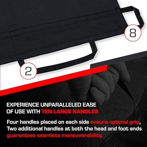 Image of MediTac Litter, Latex-Free Black Nylon Handles & Durable Non-Woven Fabric, 750 Lb Weight Capacity for Efficient Patient Transport & Casualty Evacuation