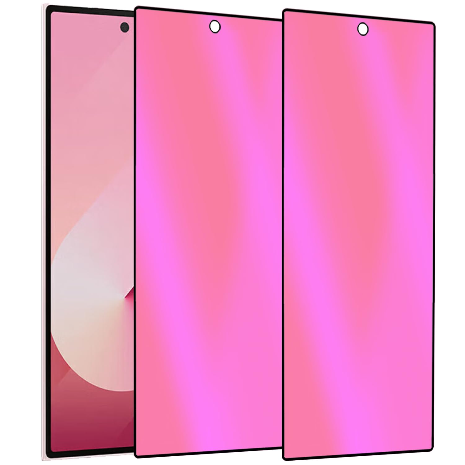 Zewnętrzna ochrona przed niebieskim szkłem hartowanego do Samsung Galaxy Z Fold 6 przednia folia ochronna na ekran antyszpiegowska galwanizowana gradientowa kolorowa