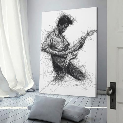 Impression sur toile guitariste décoration murale studio de musique - 3