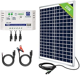 ECO-WORTHY 25W 12V Solar Panel Battery Charger Kit for Solar Battery Charger