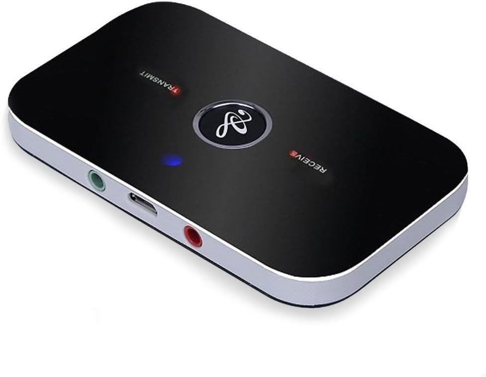 SODIAL Bluetooth Audio Adapter-Bluetooth 4.1 Transmitter and Receiver, 2-In-1 3.5mm Wireless Audio Adapter Car Kit for TV/Home Stereo System,Headphones,Speakers, MP3/MP4,iPhone