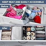 REGALMATE Draw Organizer - Underwear Storage Organiser 5 Set - Drawer Dividers for Clothes, Bra, Sock, Ties, Baby Clothing, Bedroom Closet - Wardrobe Separators & Nursery Tidy - Image 2