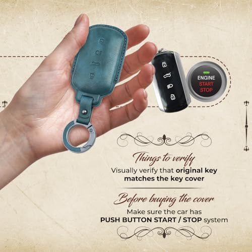 Image of keyzone Leather Key Cover for Tata Harrier, Safari, Sierra, Curvv, Curvv EV Smart Key.