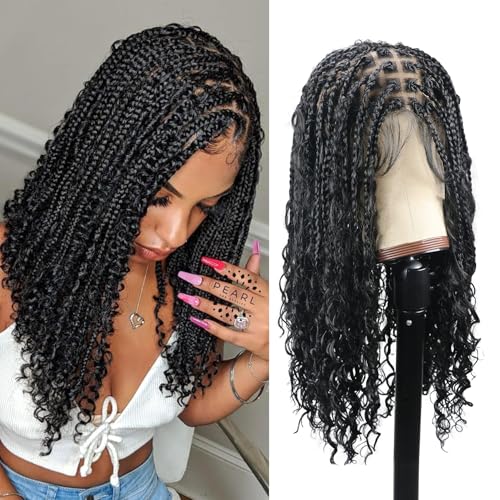 16' Long Knotless Boho Box Braided Wigs for Black Women HD...